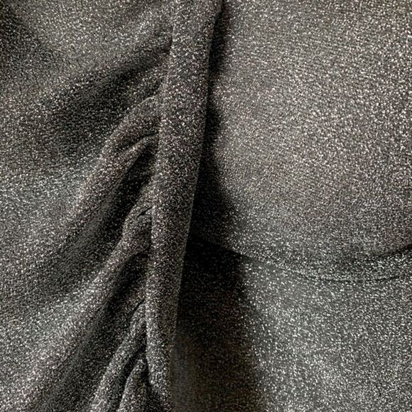 Rebecca Taylor Lurex Metallic Silver. Ruched 3/4 Puff Sleeve Blouse. Medium NWOT - Picture 8 of 8